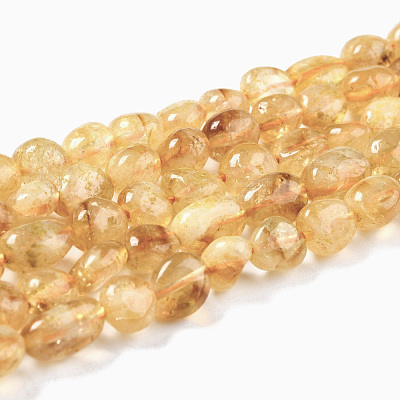 Heated Natural Citrine Beads Strands G-G018-04-1