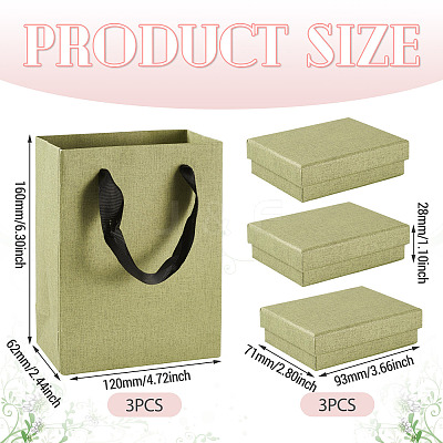 3Pcs Rectangle Paper Jewelry Display Cases CON-TA0001-39C-01-1