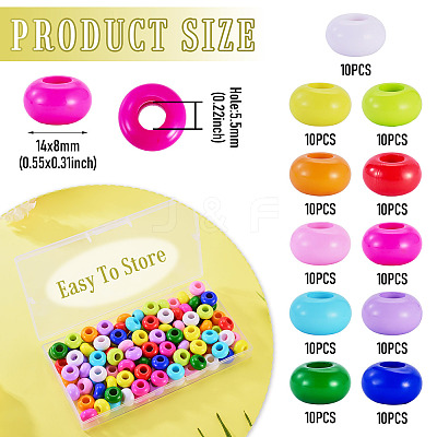 110Pcs 11 Colors Opaque Acrylic European Beads SACR-TA0001-75-1