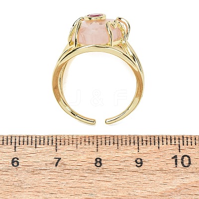 Natural Rose Quartz Cuff Rings GG-CBA5FCC-03G-01-1