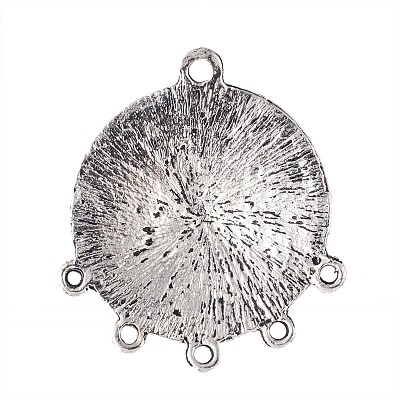 Flat Round Tibetan Style Alloy Chandelier Components PALLOY-I116-02AS-1