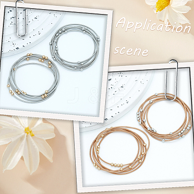 16Pcs Stainless Steel Satellite Chains Stretch Bracelet for Women BJEW-SP0001-16A-1