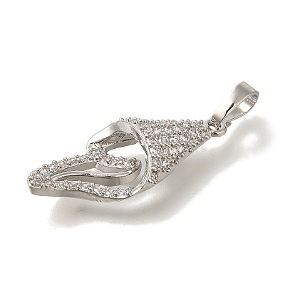 Rack Plating Brass Micro Pave Cubic Zirconia Pendants KK-C081-01P-1