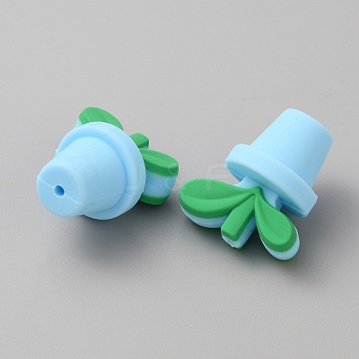 Leaf Pot Food Grade Eco-Friendly Silicone Beads SIL-WH0014-18C-1