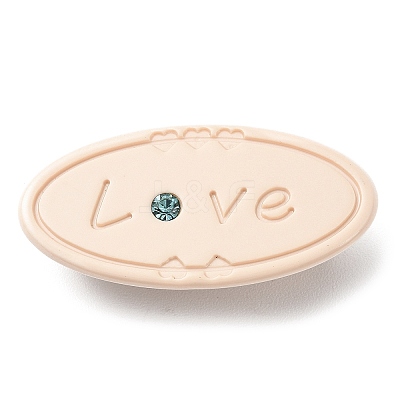 Oval with Word Love Resin Alligator Hair Clips PHAR-D015-01E-1