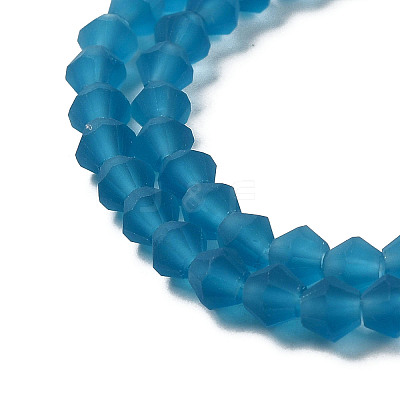 Imitate Austrian Crystal Frosted Glass Beads Strands GLAA-F029-TM4mm-B01-1