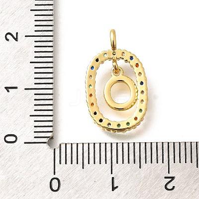 Brass Micro Pave Cubic Zirconia Pendants ZIRC-P123-01G-O02-1