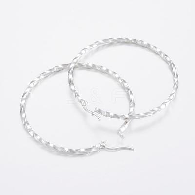 304 Stainless Steel Big Hoop Earrings EJEW-H327-03F-1