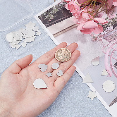 30Pcs 15 Style 304 Stainless Steel Pendants STAS-DC0001-07-1