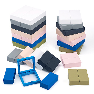 3 Bags 3 Styles Square Transparent PE Thin Film Suspension Jewelry Display Box CON-TA0001-38B-1