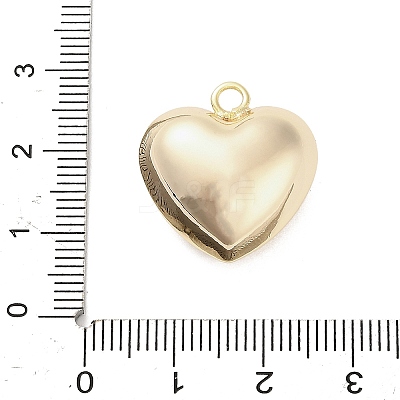 Three-Dimensional Heart Brass Pendants KK-V006-03G-01-1