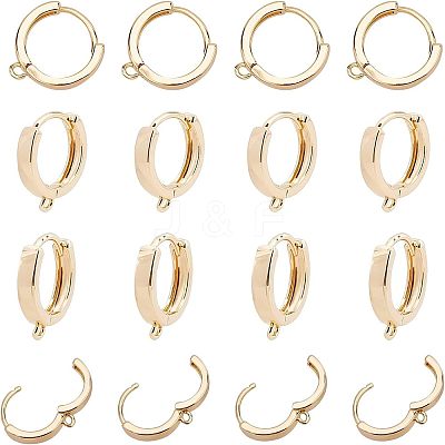 Brass Huggie Hoop Earring Findings KK-AR0001-37G-1