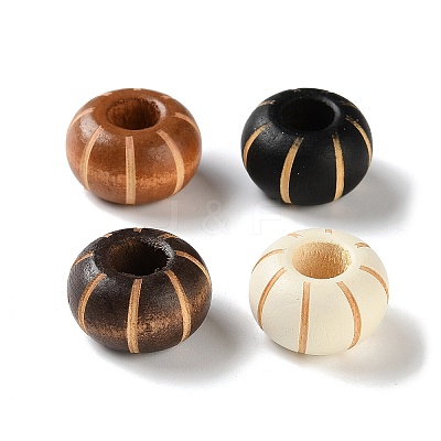 Schima Wood Carved European Beads WD-CBACBB7-02-1