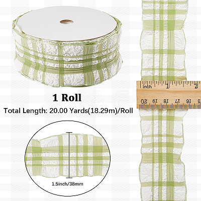 1 Roll Polyester Ruffled Ribbon SRIB-CY0001-14A-1