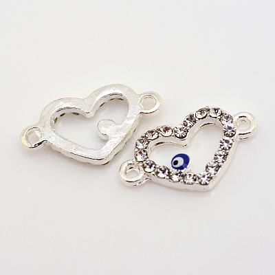 Alloy Rhinestone Evil Eye Links connectors ALRI-S161-01S-1