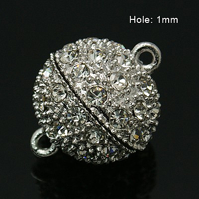 Alloy Magnetic Clasps with Loops RB-D021-P-1