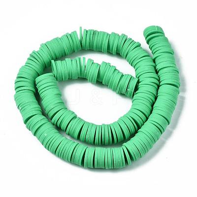 Flat Round Handmade Polymer Clay Beads CLAY-R067-12mm-06-1
