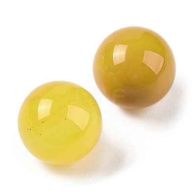 Natural Yellow Agate No Hole Sphere Beads G-K353-04D-28-1