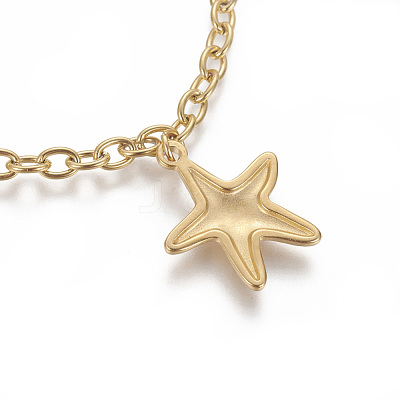 304 Stainless Steel Charm Bracelets BJEW-F383-02G-1