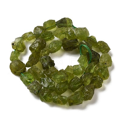 Raw Rough Natural Peridot Beads Strands G-I283-G07-01-1