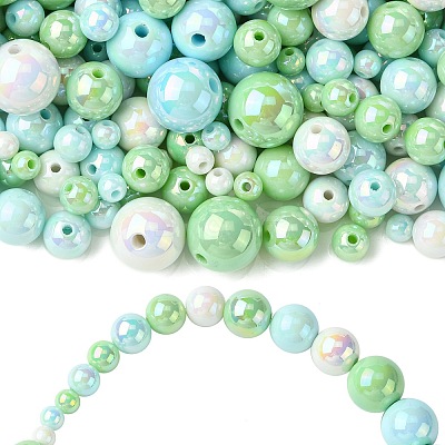 250G UV Plating Rainbow Iridescent Opaque Acrylic Beads PACR-CJ0001-38D-1