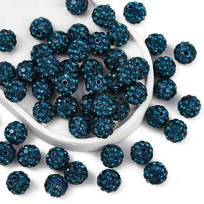 Polymer Clay Rhinestone Beads RB-H284-6MM-Half-229-1