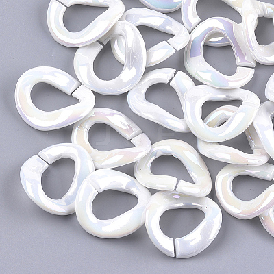 Acrylic Imitation Pearl Linking Rings OACR-S024-46-1