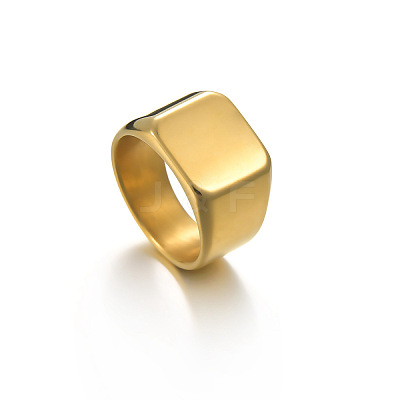 Square 304 Stainless Steel Finger Rings WGB1DFB-25-1