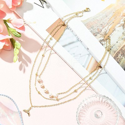 3 Layered Necklaces NJEW-JN02560-1