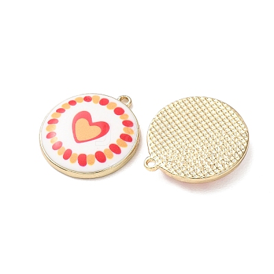 Plating Eco-Friendly Printed Alloy Pendants AL-CBAE25B-01A-G-1