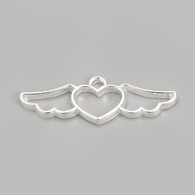 Rack Plating Alloy Open Back Bezel Pendants X-PALLOY-R099-34S-FF-1