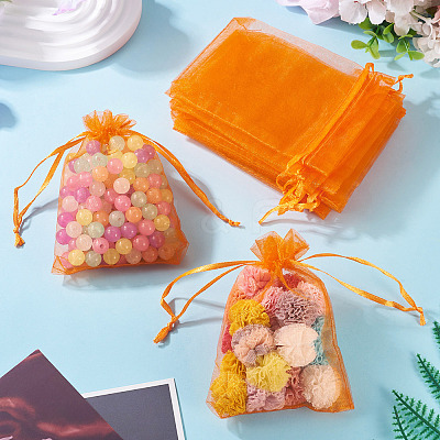 50Pcs Organza Bags Jewellery Storage Pouches Wedding Favour Party Mesh Drawstring Gift OP-TA0001-16B-1