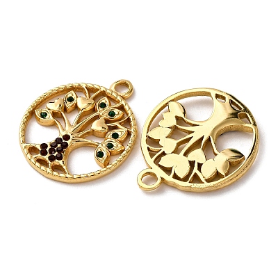 304 Stainless Steel Rhinestone Pendants X1-STAS-L299-07G-1