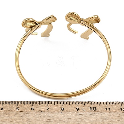 304 Stainless Steel Cuff Bangles for Women BJEW-A147-01C-G-1