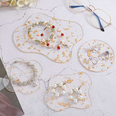 4Pcs 4 Style Transparent Acrylic Cup Mats DJEW-GO0001-02-1