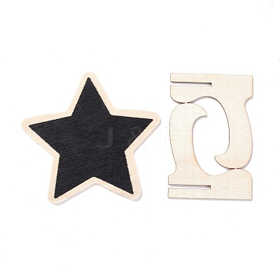 Star Wooden Mini Chalkboard Signs AJEW-M035-08-1