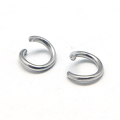 Tarnish Resistant 304 Stainless Steel Open Jump Rings STAS-E043-8x1mm-1