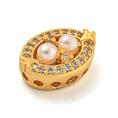 Brass Micro Pave Clear Cubic Zirconia Beads KK-Z072-10G-1