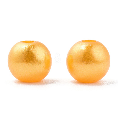 Spray Painted ABS Plastic Imitation Pearl Beads OACR-T015-05A-18-1