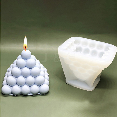 DIY Pyramid Bubble Candle Food Grade Silicone Molds DIY-G063-02-1