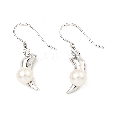 Rhodium Plated 925 Sterling Silver Pepper Dangle Stud Earrings EJEW-Z024-02A-P-1