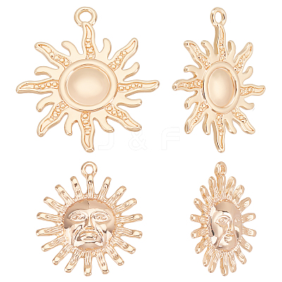 12Pcs 2 Style Brass Pendants KK-BBC0004-66-1