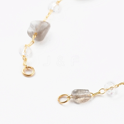 Nuggets Natural Mixed Gemstone Beaded Bracelet Makings AJEW-JB00953-1