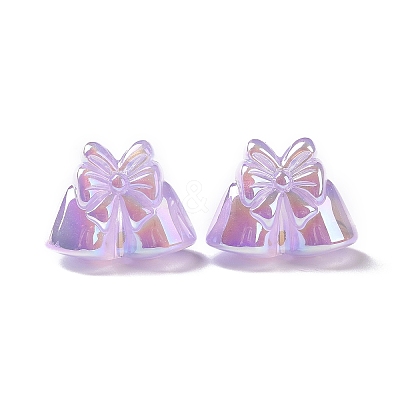 Luminous UV Plating Rainbow Iridescent Acrylic Beads OACR-P016-07-1