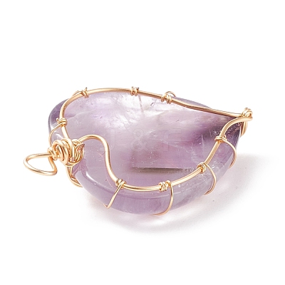 Natural Amethyst Pendants PALLOY-JF01653-05-1