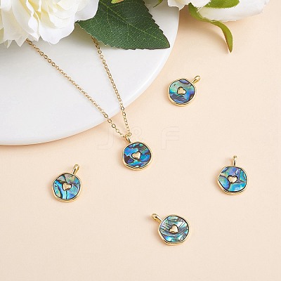 5Pcs Natural Abalone Shell/Paua Shell Pendants KK-SZ0002-38A-1