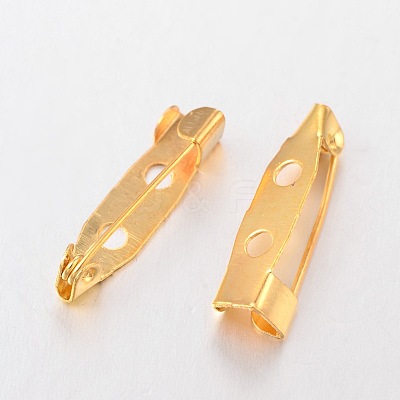 Golden Iron Pin Backs Brooch Safety Pin Findings X-E035Y-G-1