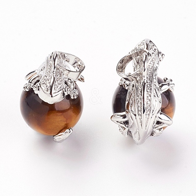 Natural Tiger Eye Pendants G-G713-I04-1