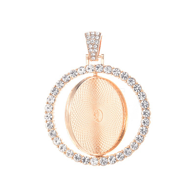 Alloy Pendant Cabochon Settings PALLOY-S107-005KC-RS-1
