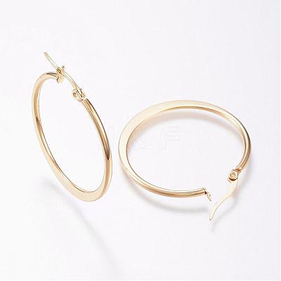 304 Stainless Steel Big Hoop Earrings EJEW-F105-19G-1